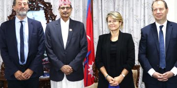 सभामुख सापकोटासँग फ्रान्सेली संसदीयप्रतिनिधि मण्डलको शिष्टाचार भेट