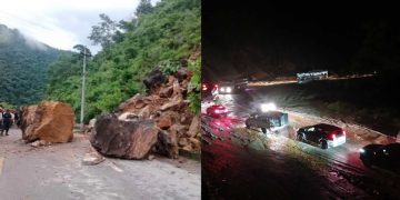 ढुङ्गा हटाएपछि अबरुद्ध पृथ्वी राजमार्ग एक तर्फी सुचारु