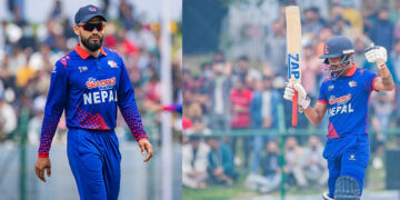 एसिया कप क्रिकेटमा छक्का प्रहार गरेका दुई नेपाली खेलाडी कुशल र सोमपाल पुरस्कृत