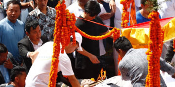 संविधानसभा अध्यक्ष नेम्वाङको राजकीय सम्मानका साथ अन्त्येष्टि