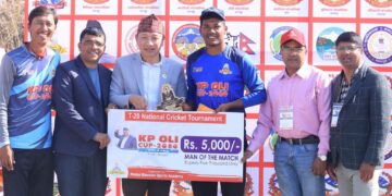 केपी ओली कप राष्ट्रिय टी-२० क्रिकेटमा कोशी प्रदेशको सान्त्वना जित