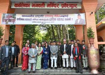 राष्ट्रपति पौडेलद्धारा बाग्लुङ कालिकाको पूजाअर्चना एवम् शालिग्राम सङ्ग्राहलयको अवलोकन