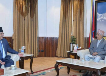 प्रधानमन्त्री प्रचण्ड र रास्ट्रपति पौडेल बिच भेटवार्ता