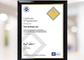 यती एयरलाइन्सले पायो अन्तराष्ट्रिय आएटा स्ट्यान्डर्ड सेफ्टी एसेसमेन्ट प्रमाणपत्र
