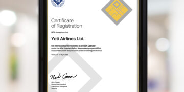 यती एयरलाइन्सले पायो अन्तराष्ट्रिय आएटा स्ट्यान्डर्ड सेफ्टी एसेसमेन्ट प्रमाणपत्र