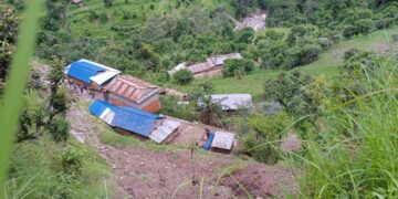 गुल्मीमा पहिरोले ४३ घर विस्थापित