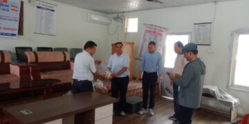 निजामती कर्मचारी युनियनको स्थापना दिवसको अवसरमा खाद्यन्न वितरण